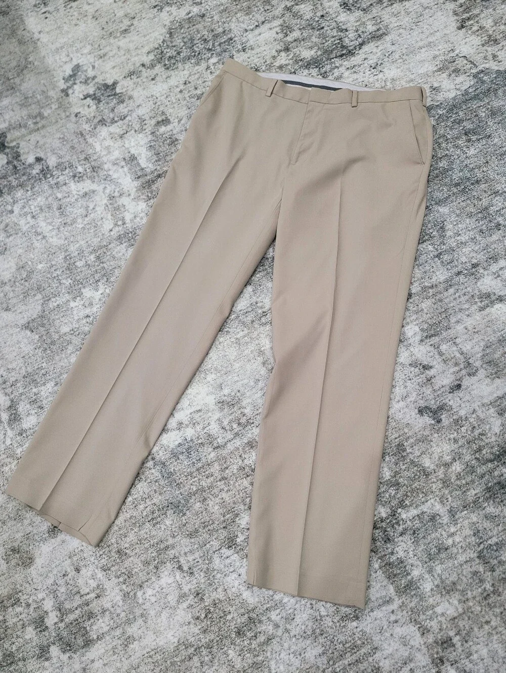 Men's Dress Pants - Beige Straight Leg